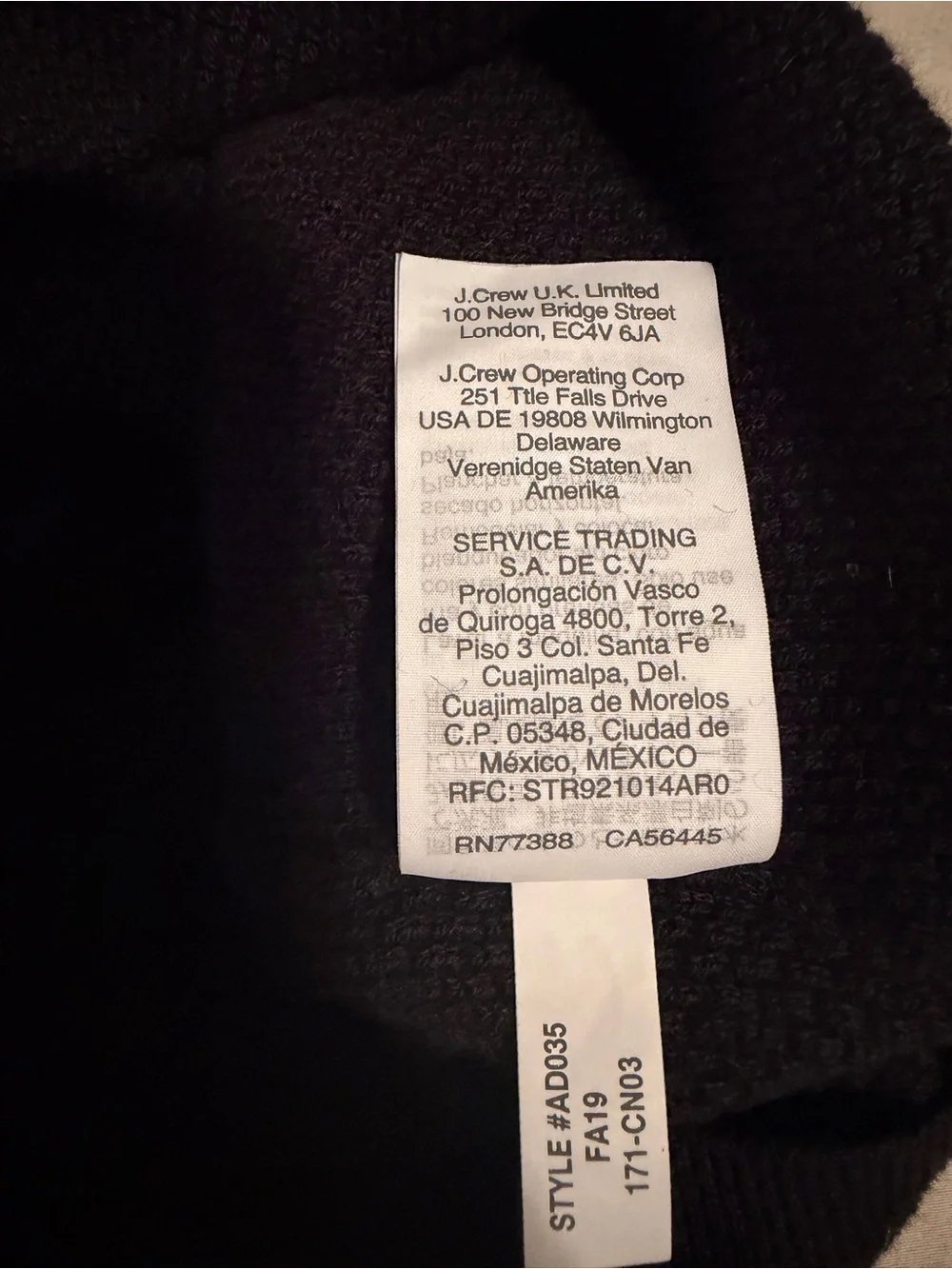 J. Crew Black Crewneck Long Sleeve Sweater w/ Leopard Print Collar Medium NWOT